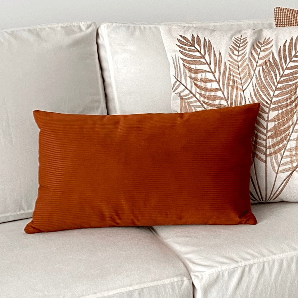 Terracota Corduroy Lumbar Pillow