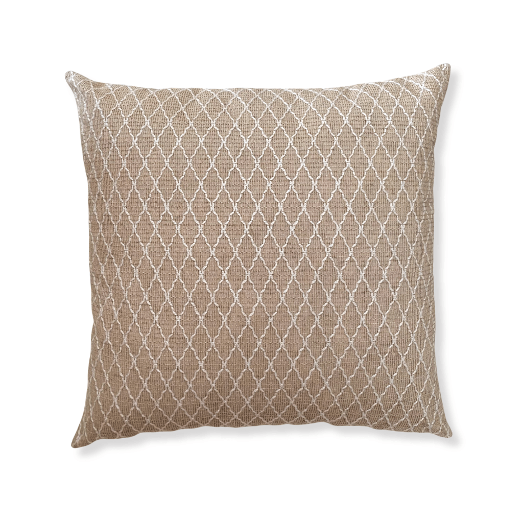 Light Beige Embroidered Pillow Cover