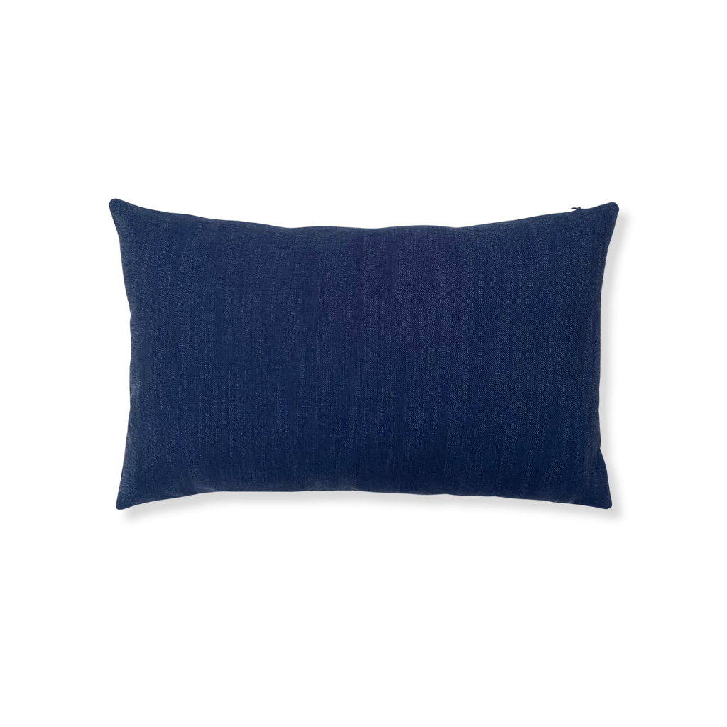 Navy Rustic Scratched Lumbar Pillow Cover