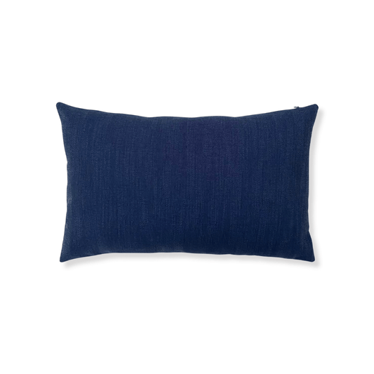 Navy Rustic Scratched Lumbar Pillow Cover