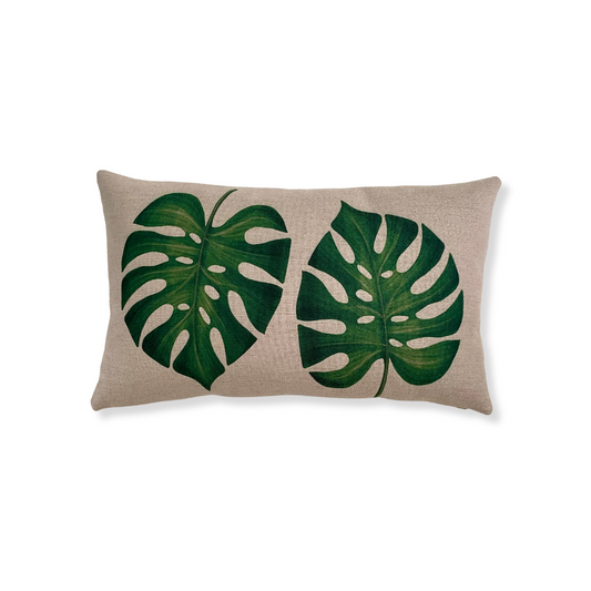 Monstera Lumbar Pillow Cover